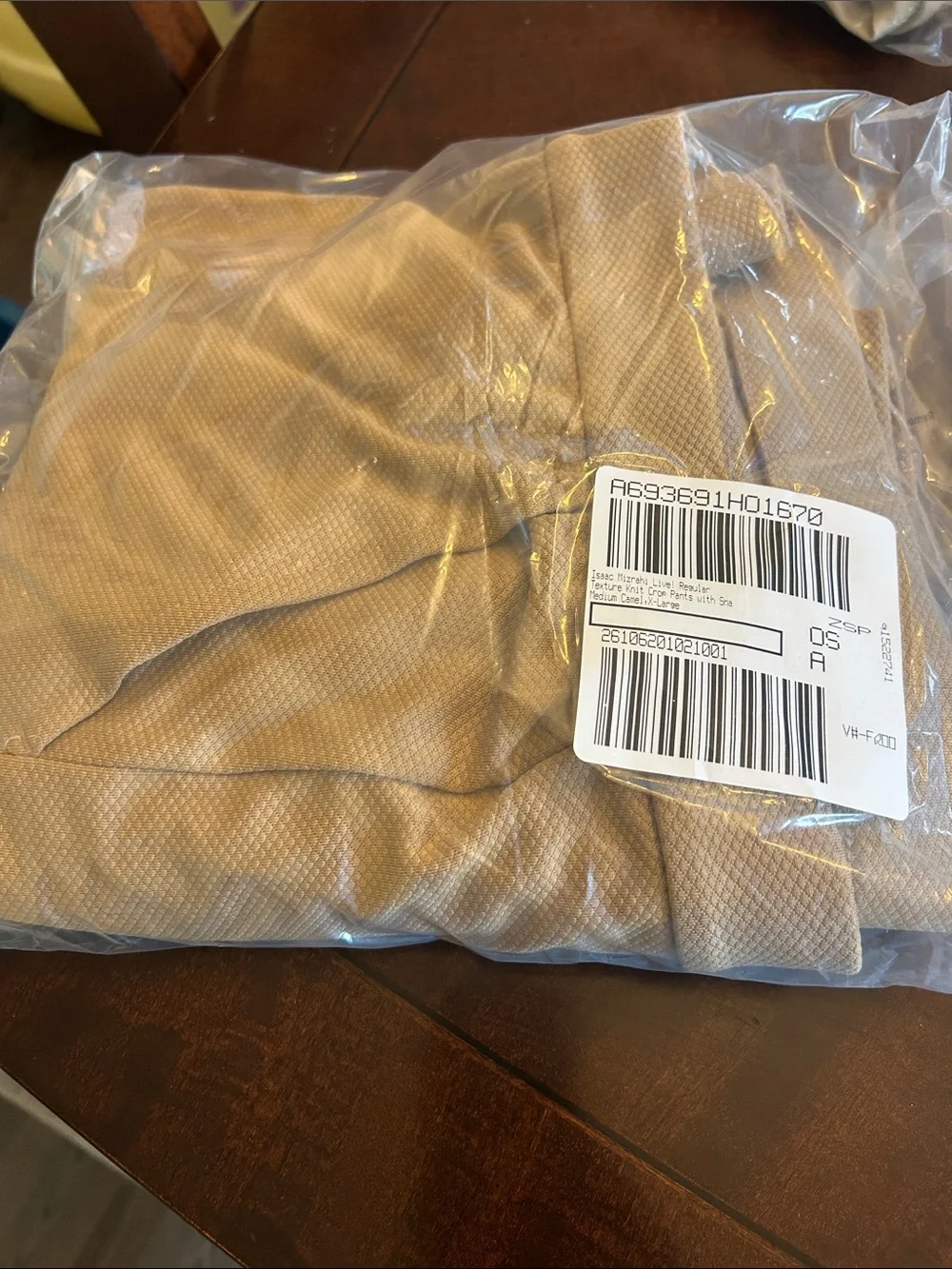Isaac Mizrahi Live! Regular Texture Knit Crop Pants with Snap Trim Size XL Camel